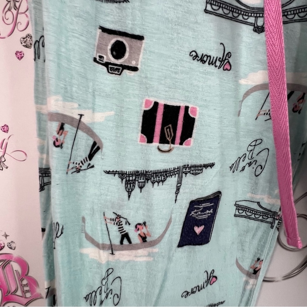Layla pants joggers Italy cameras boat Pajamas luggage passport Print Blue - Picture 4 of 10